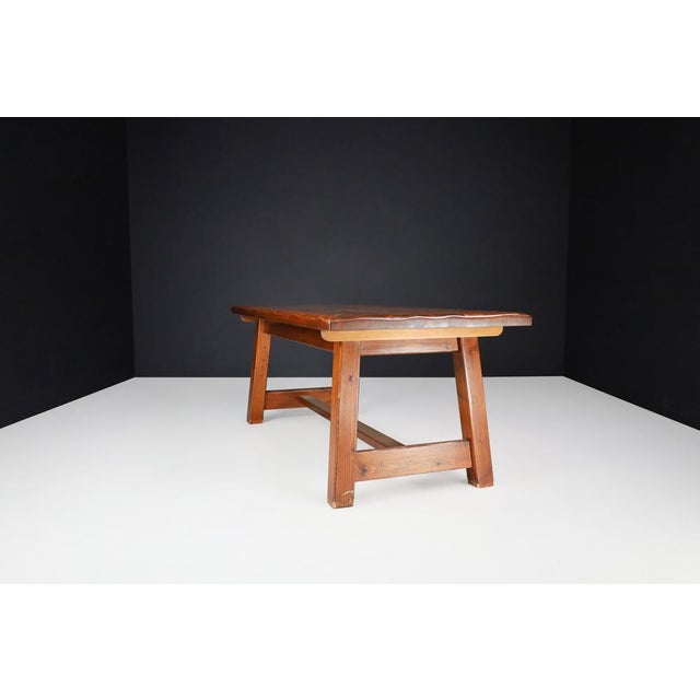 Gold Mid-Century French Pine Dining Table, 1970s For Sale - Image 8 of 11