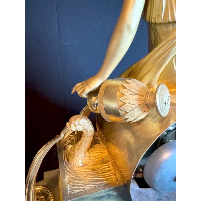 1800 French Empire Gold Ormolu Bronze Mantel Clock 1pc For Sale - Image 16 of 18