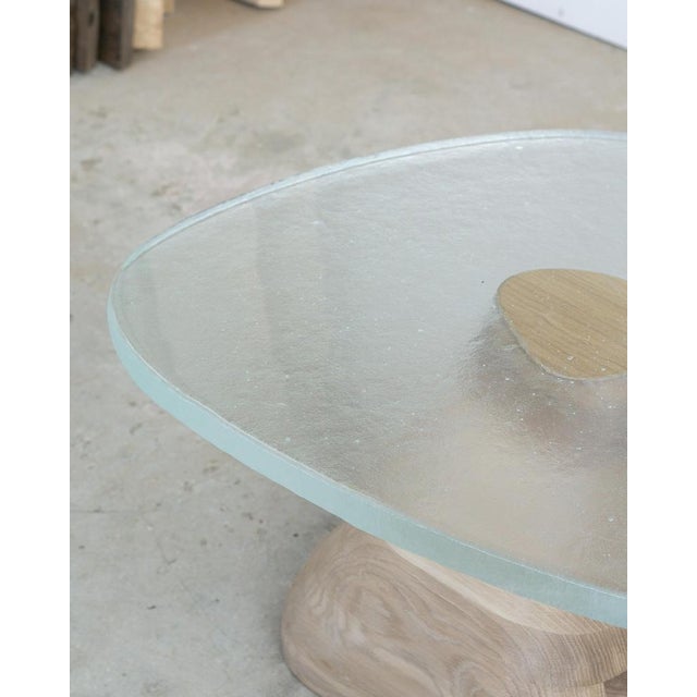 Wood Fused Crystal Glass and White Oak Side Table by Alexander Knysch For Sale - Image 7 of 10