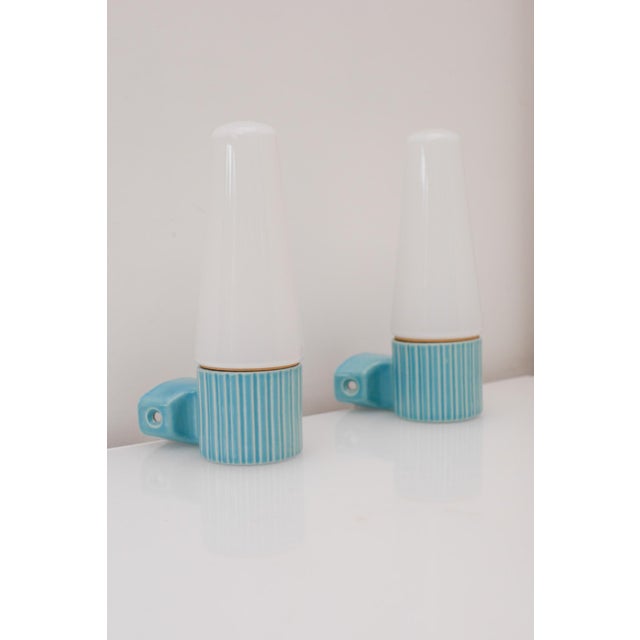 Glass Mid-Century Modern Sconce by Sigvard Bernadotte for Ifö, Set of 2 For Sale - Image 7 of 15