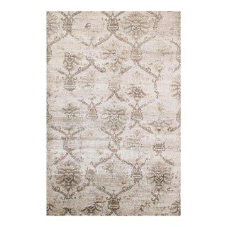 Pasargad Home Transitional Lamb's Wool Area Rug, 6' 0" X 8'11", Beige For Sale