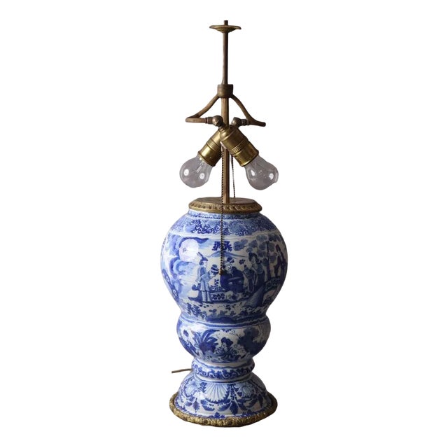 Blue Vase Table Lamp from Gerhard Wolbeer, Berlin For Sale