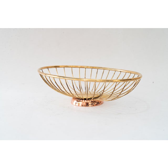 Bread Basket in Brass and Copper, Vienna, Austria, 1960s For Sale - Image 10 of 13