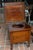 Antique English Oak Wood Commode Potty Chamber Pot Cupboard W/ Cushioned Top For Sale - Image 6 of 16