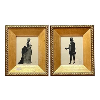 Vintage Silhouette Portraits in Gold Frames - Pair For Sale