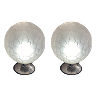 Vintage Art Deco Glass Lamps, 1920s, Set of 2 For Sale