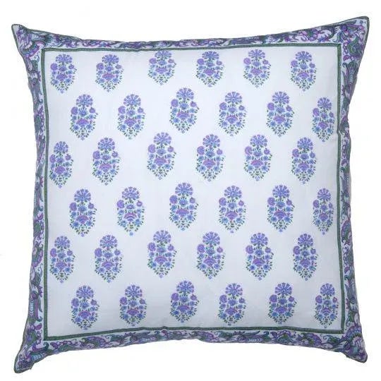 Aria-Riya Reversible Lavender & Blue Reversible Euro Sham For Sale - Image 6 of 7
