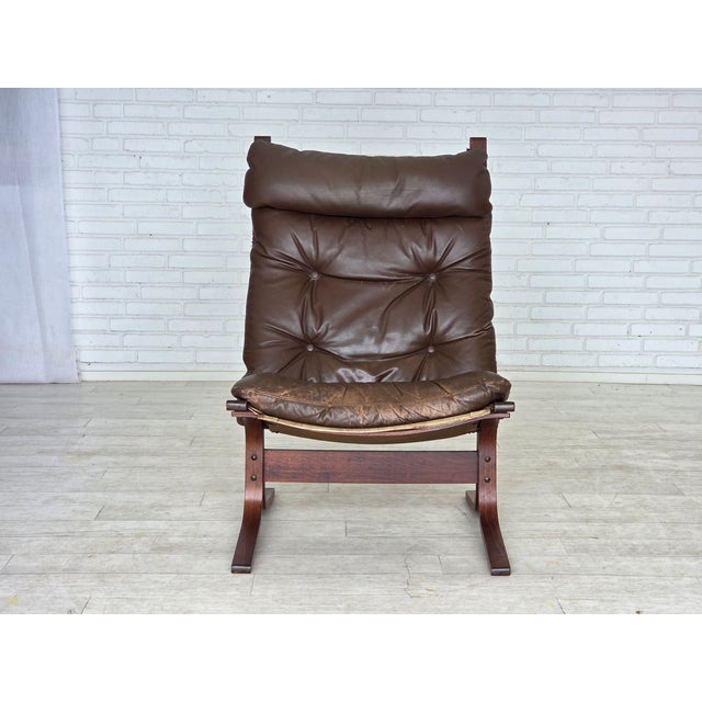 Norwegian Siesta Lounge Chair in Leather by Ingmar Relling for Westnofa, 1970s For Sale - Image 9 of 18