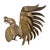 Sculptural rooster figurine featuring a dimensional body with an exaggerated, fan-shaped tail and outstretched wings. The...