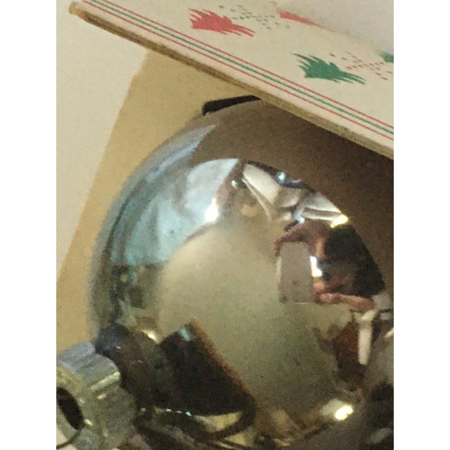 Metal Vintage Shiny Brite Ombre Glass Christmas Tree Ornaments in Original Tray- Set of 5 For Sale - Image 7 of 12