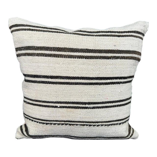 Turkish Hemp Pillow Cushion Natural Beige Black Cushion Cover 20x20 For Sale