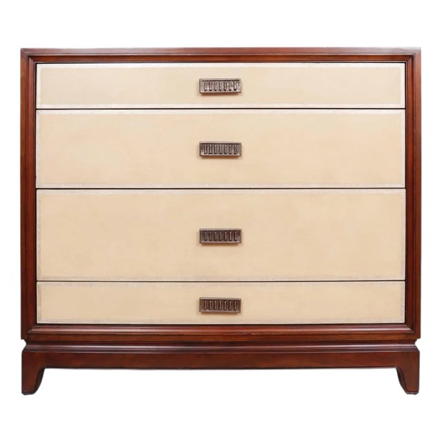 Henredon Leather Wrapped Chest of Drawers For Sale