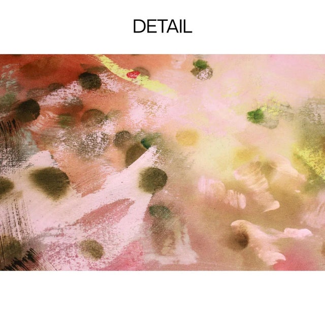 2020s Jigsaw | Large Pink & Green Abstract Painting on Canvas | Mel Rea For Sale - Image 5 of 8