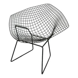 Armchair in Black Enameled Metal attributed to Harry Bertoia for Knoll, United States, 1970s For Sale