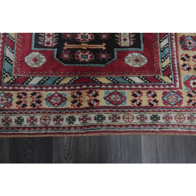 1970s 1970s Vintage Handmade Wool Cotton Red Area Rug For Sale - Image 5 of 11