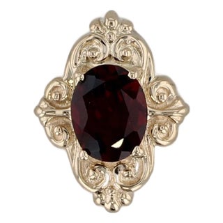 2.20ct Garnet Solitaire Slide Bracelet Charm 14k Gold Vintage Richard Klein For Sale