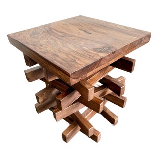 Vintage Modern Italian Wooden Riva 1920 Falò Stool by Terry Dwan Italy Designer For Sale