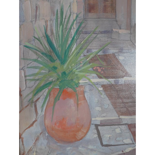 Paint William Benecke Oil Painting on Canvas ‘Street in Eze’ - Signed For Sale - Image 7 of 11