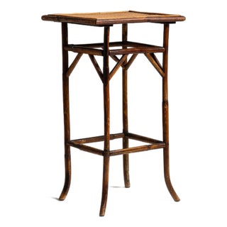 1900-1909 France Warm Honey Bamboo Faux-Bamboo Side Table For Sale