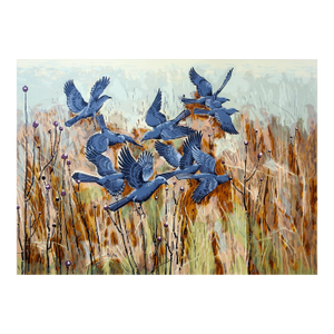 Mid 20th Century Guy MacCoy Black Birds Serigraph Print