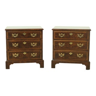 Pair Henredon Aston Court Walnut Nightstands For Sale