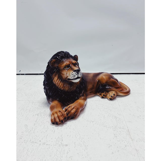Ceramic Lion Statue from Ceramiche Boxer For Sale - Image 4 of 9