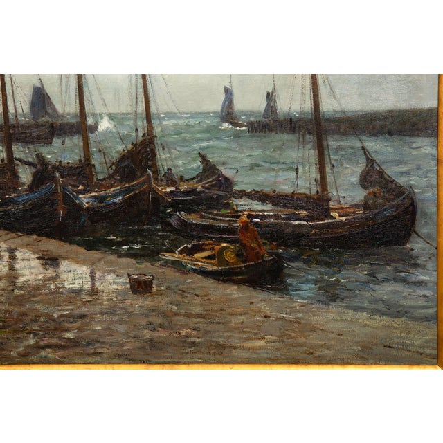 “Dutch Herring Fleet” Dockside Barbizon Painting by Robert Weir Allan r.s.A For Sale - Image 6 of 18