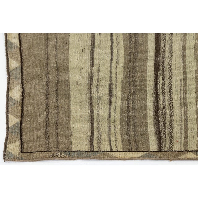 2x10 Hand-Knotted Modern Gabbeh Wool Runner – Minimalist Tribal Design For Sale In New York - Image 6 of 7