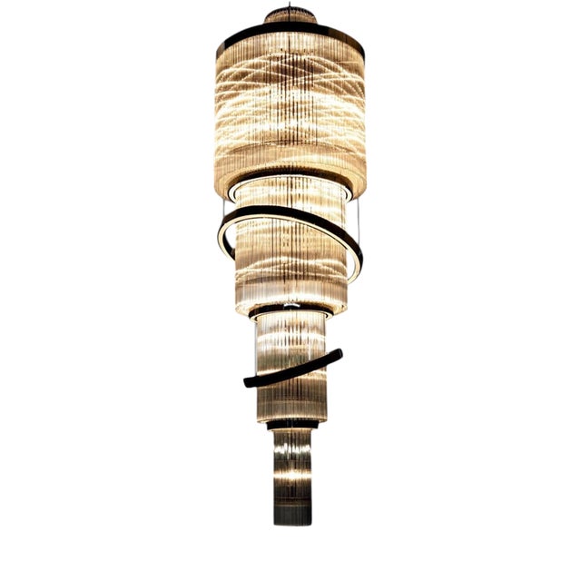 Collection Saturno Chandelier in Metal and Crystal by Jago For Sale