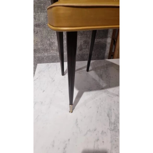 Mid-Century Dining Chairs in Gold Vinyl & Macassar by N.F.Ameublement, 1950s, Set of 6 For Sale - Image 10 of 12