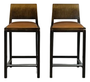 1980s Pair of Chic Post-Modern Counter Height Stools
