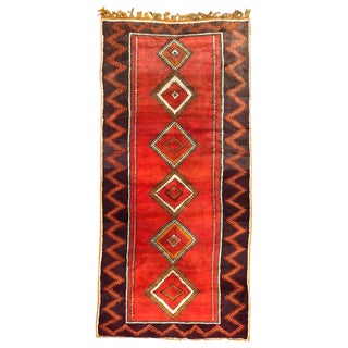 Long Vintage Moroccan Berbere Runner Rug, 1930s For Sale