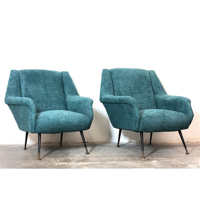 Metal Vintage Armchairs by Gigi Radice for Minotti, Italy, 1960s, Set of 2 For Sale - Image 7 of 16