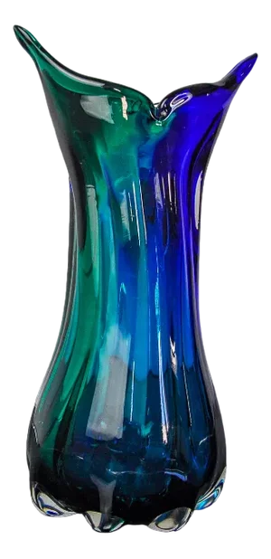 Sommerso Green and Blue Vase by Seguso, 1970