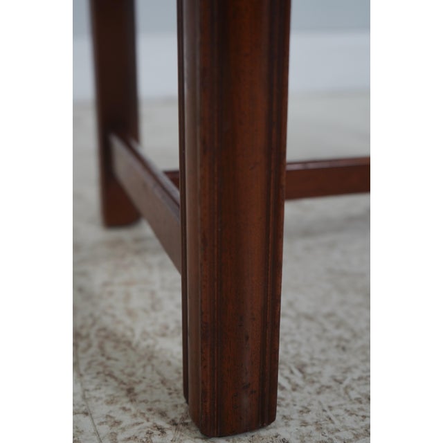 Wood Hickory Chair Chippendale Mahogany Ottoman Stool For Sale - Image 7 of 15