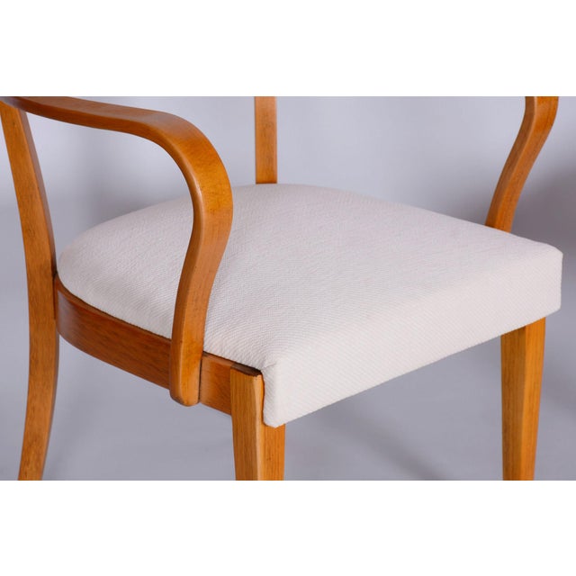 Art Deco Beech Armchairs attributed to Jindrich Halabala for Up Zavody, 1930s, Set of 2 For Sale - Image 3 of 12