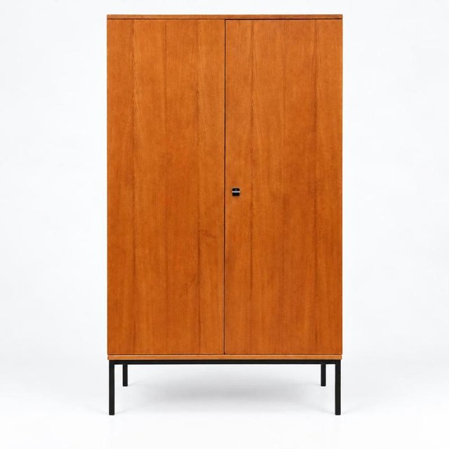 Vintage Two-Door Wardrobe Wooden Wardrobe with Hanging and Shelving Sections For Sale - Image 6 of 6