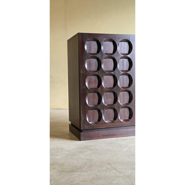 1970s Vintage Brutalist Cabinet in Burgundy, 1970s For Sale - Image 5 of 11