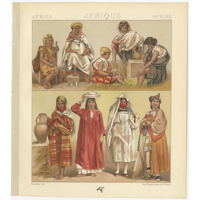 Late 19th Century Racinet, Afrique: North African Costumes & Figures, 1888, Lithographs, Set of 4 For Sale - Image 5 of 9