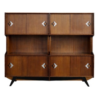 Mid-Century Danish Modern Teak Buffet with Hand-Painted Pattern, 1950s For Sale