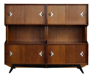 Mid-Century Danish Modern Teak Buffet with Hand-Painted Pattern, 1950s