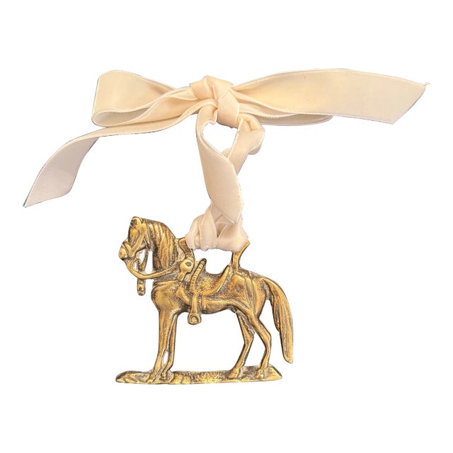 Vintage English Horse Brass Ornament For Sale