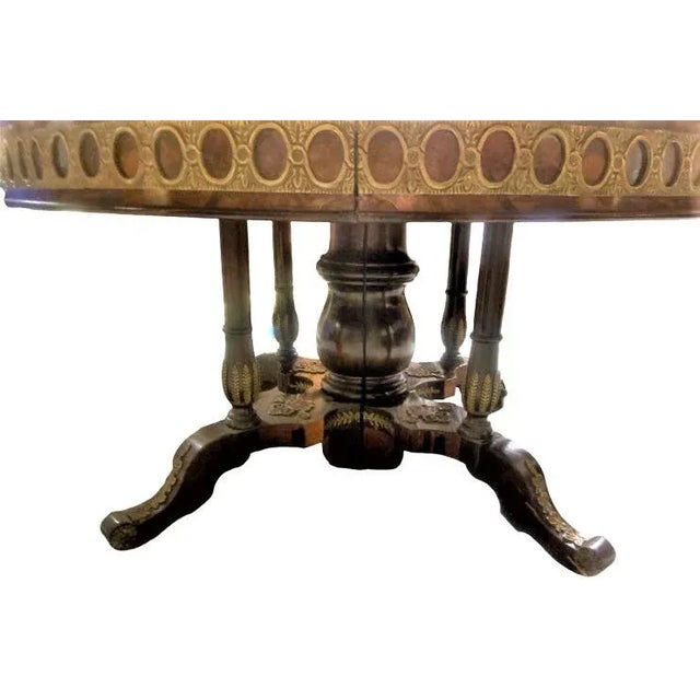 Monumental 19th Century Antique French Empire Dining Table in Burlwood, Satinwood and Mahogany For Sale - Image 11 of 12