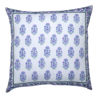 Aria-Riya Reversible Lavender & Blue Reversible Euro Sham For Sale