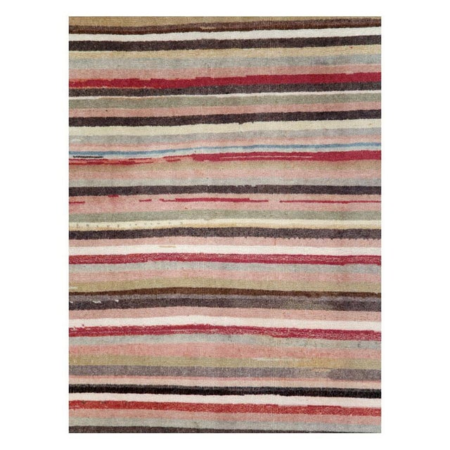 A vintage Turkish Anatolian modern style rug in runner format handmade during the mid-20th century. Measures: 3' 10" x 15'...