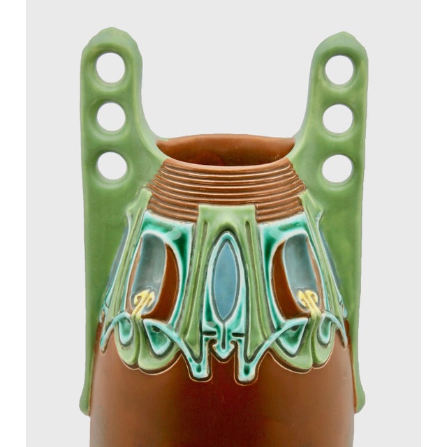 Large Austrian Amphora Vase Attributed to Julius Dressler, 1905 For Sale - Image 5 of 11