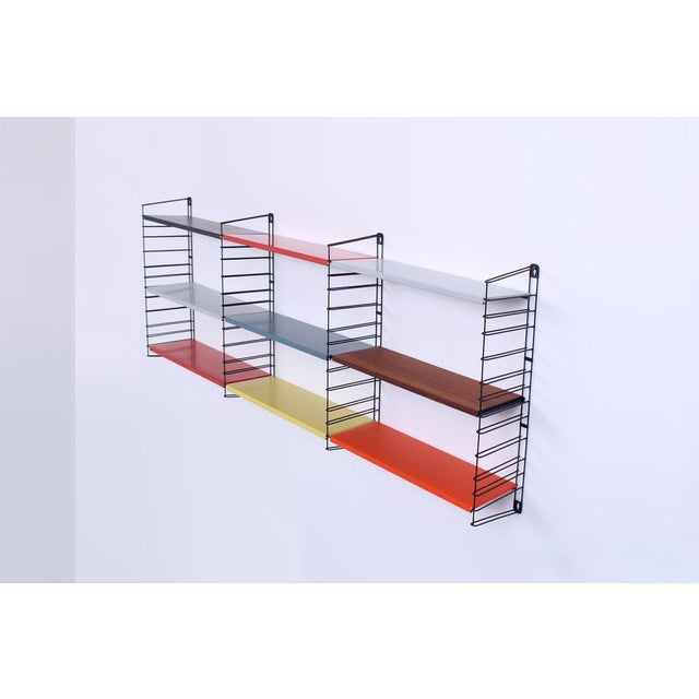 Mid-Century Modern Modular Metal Wall Rack by A.D. Dekker for Tomado, 1950s, Set of 13 For Sale - Image 3 of 16