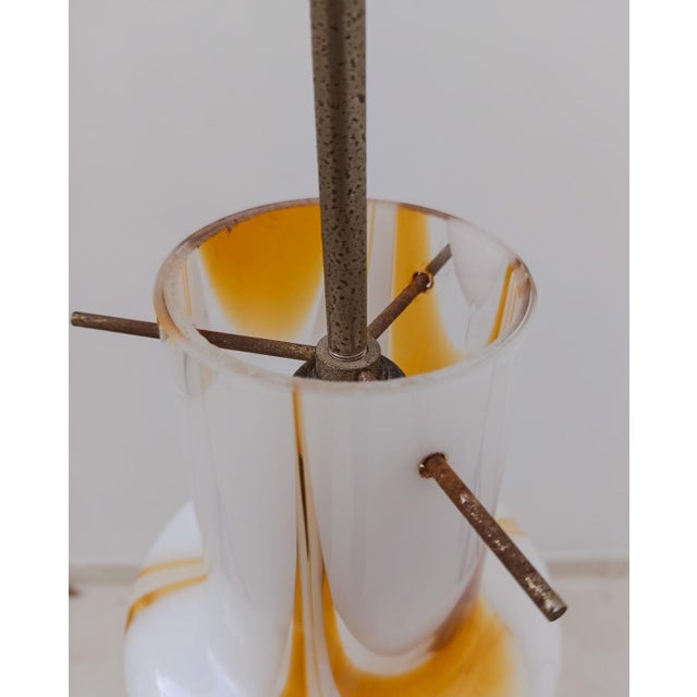 White White and Yellow Murano Glass Pendant Light by Carlo Moretti for Maestri Di Murano, 1970s For Sale - Image 8 of 11