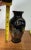 Japanese Hand Painted Vase 8” Black With Gold Rim & Floral Design Collectible For Sale - Image 9 of 10