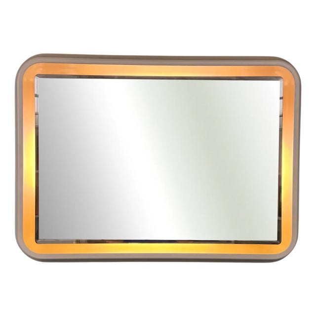 Large Backlit Mirror, Italy, 1970s For Sale